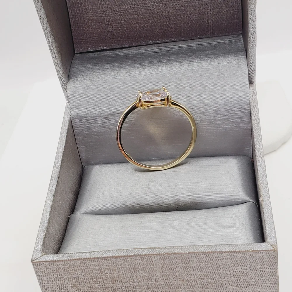 Pear Cut Bypass Ring Yellow Gold | 925 Sterling Silver Ring